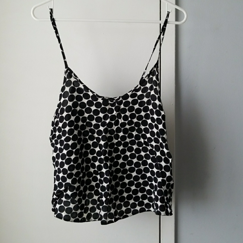 Black and white polka dot tank top